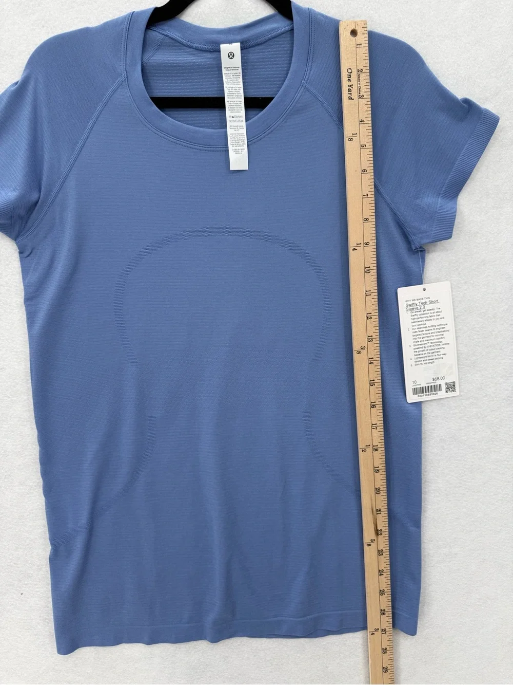 NWT Lululemon Swiftly Tech Short-Sleeve Shirt 2.0 *Hip‎ Length Prep Blue Size 10